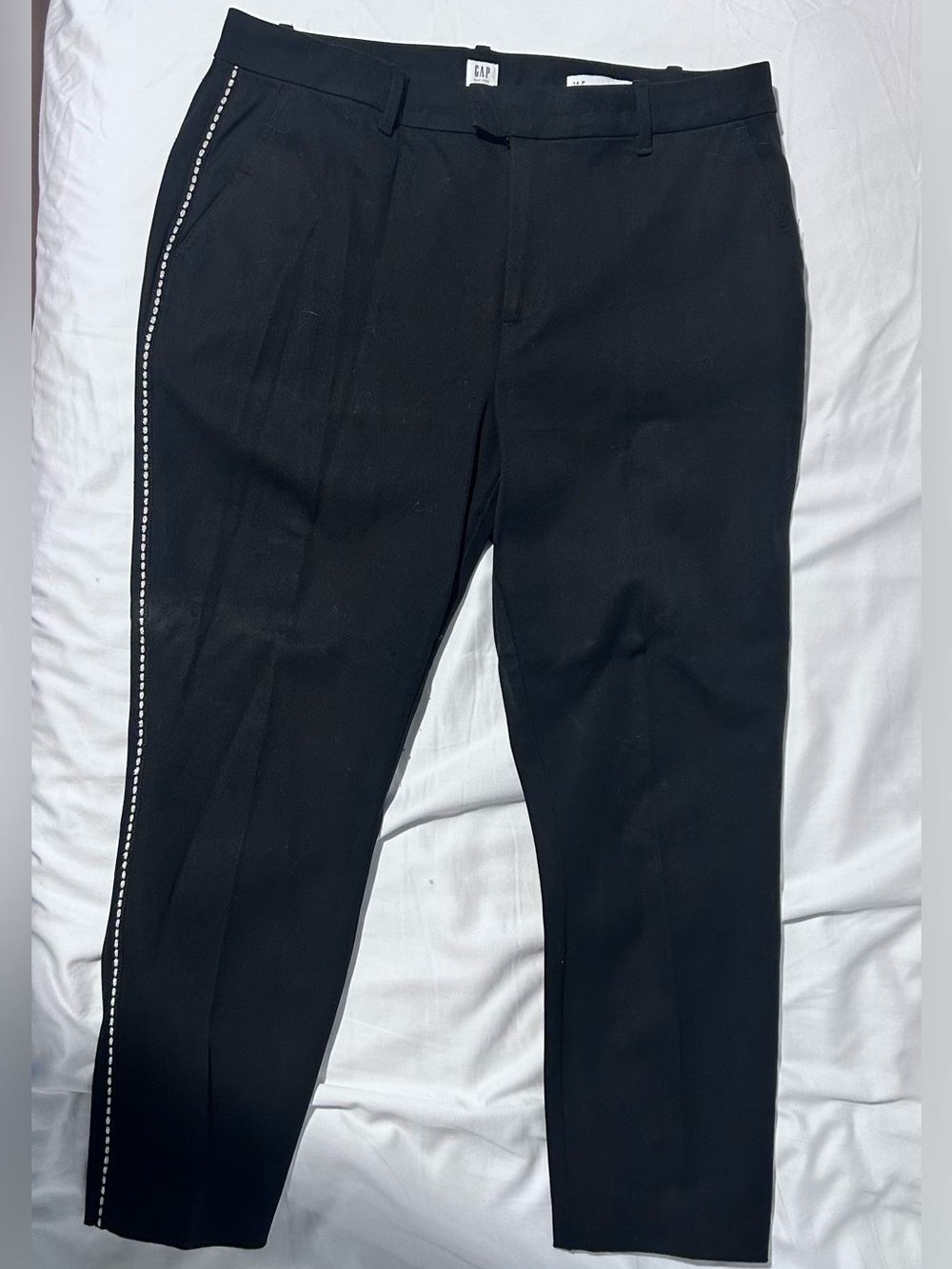 GAP Black Ankle Pants with Side Stripe Detail